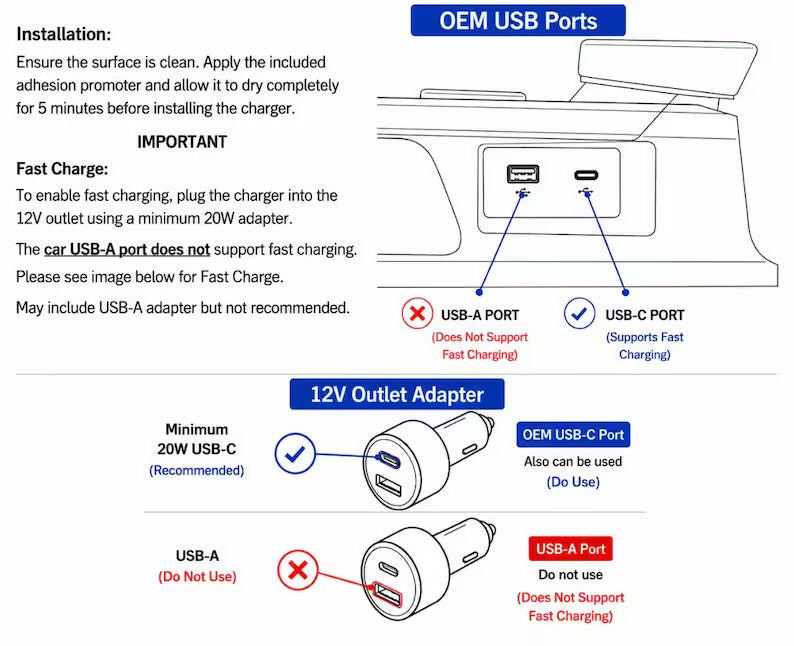 2021+ Acura TLX (All Trims) Custom Magnetic Charging Pad